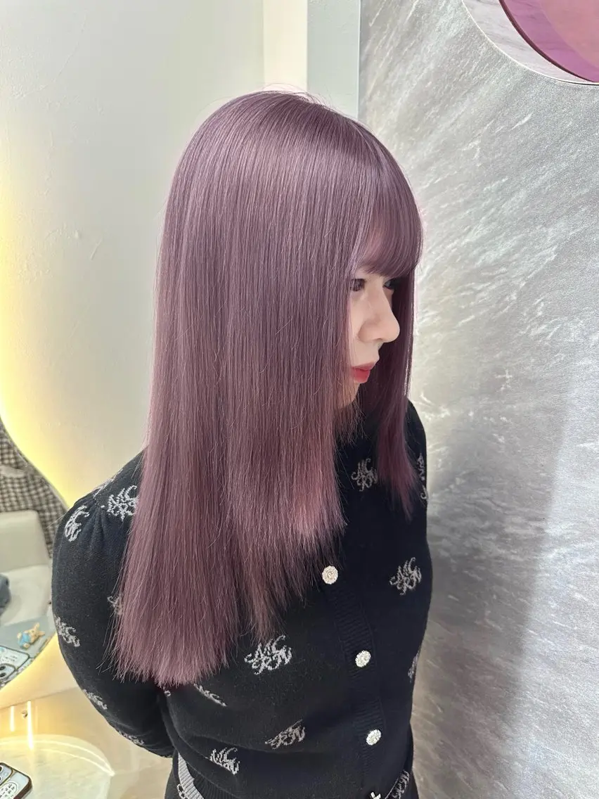 ロング カラー ヘアカラー トリートメント Rio🎀ブリーチ なし透明感♡顔周り♡のヘアスタイル
