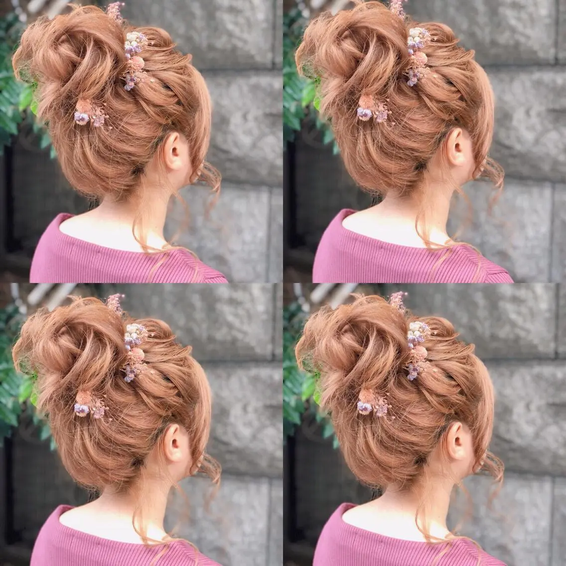 セミロング ヘアアレンジ お団子ヘア ヘアセット 🌷MAYU 🌷のヘアスタイル
