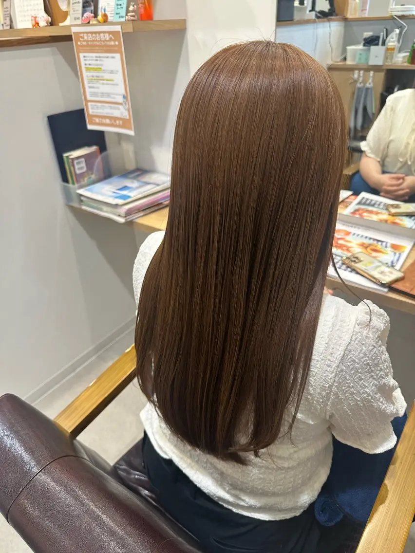 ロング カラー ベージュカラー ブリーチ オレンジ オレンジベージュ Truth上谷綾子/ 名古屋市北区/黒川駅のヘアスタイル