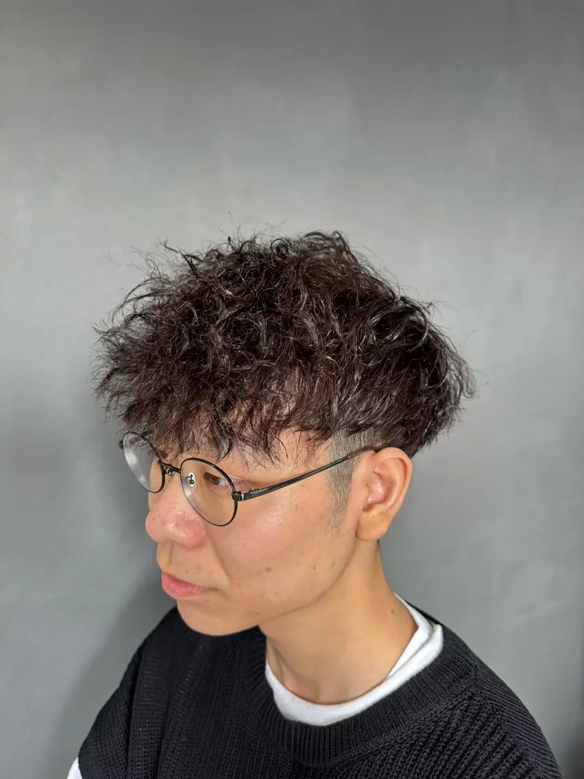 ショート パーマ メンズ メンズパーマ カット 長屋 裕也のヘアスタイル