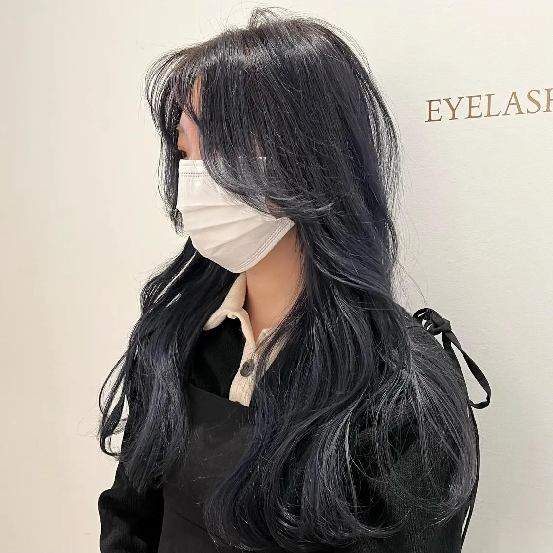 ロング カラー くびれヘア 顔まわりレイヤー 韓国風ヘア レイヤーカット マツパ♡アイブロウ 南草津の眉毛・アイブロウイメージ