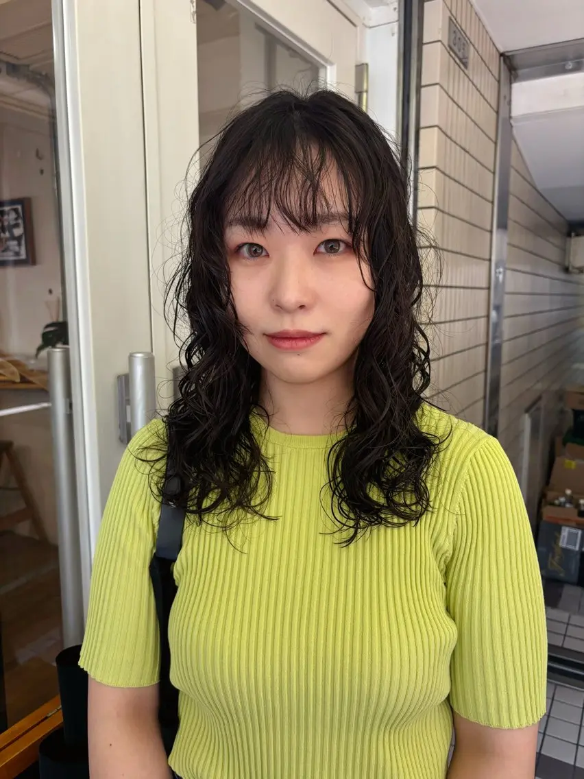 セミロング パーマ カット パーマ kaito パーマ募集！🙌のヘアスタイル