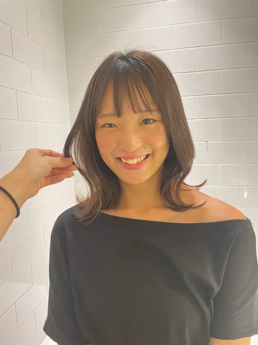 ミディアム カット トリートメント 江藤 かえでのヘアスタイル