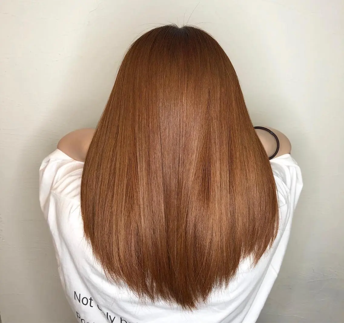 カラー オレンジ カイリ /レイヤーカットのヘアスタイル