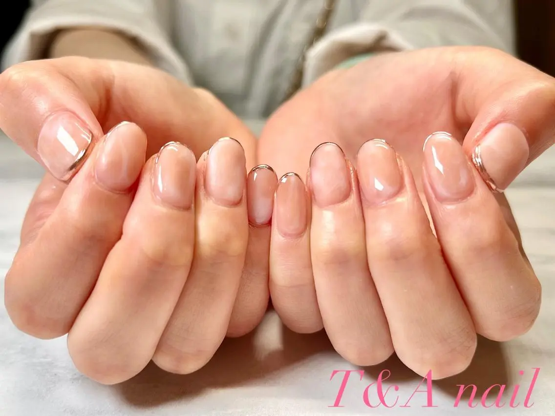 ミディアム ネイル ジェルネイル 大理石ネイル(マーブル) ニュアンスネイル スカルプネイル シンプルネイル T&A nailのネイルデザイン