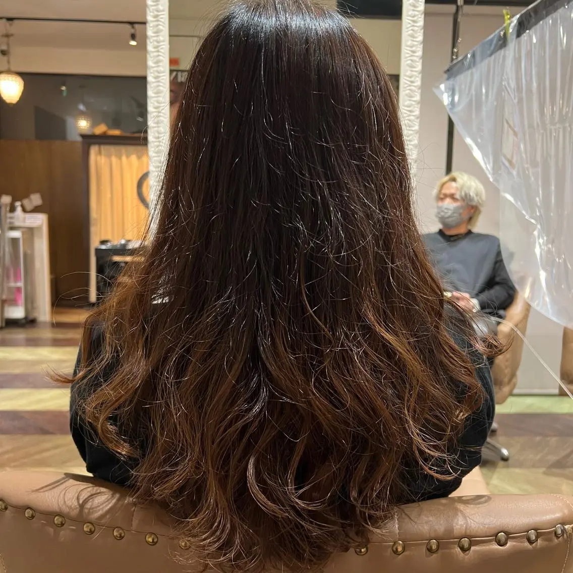 ロング パーマ レイヤーカット ロング デジタルパーマ 中村 玲美のヘアスタイル