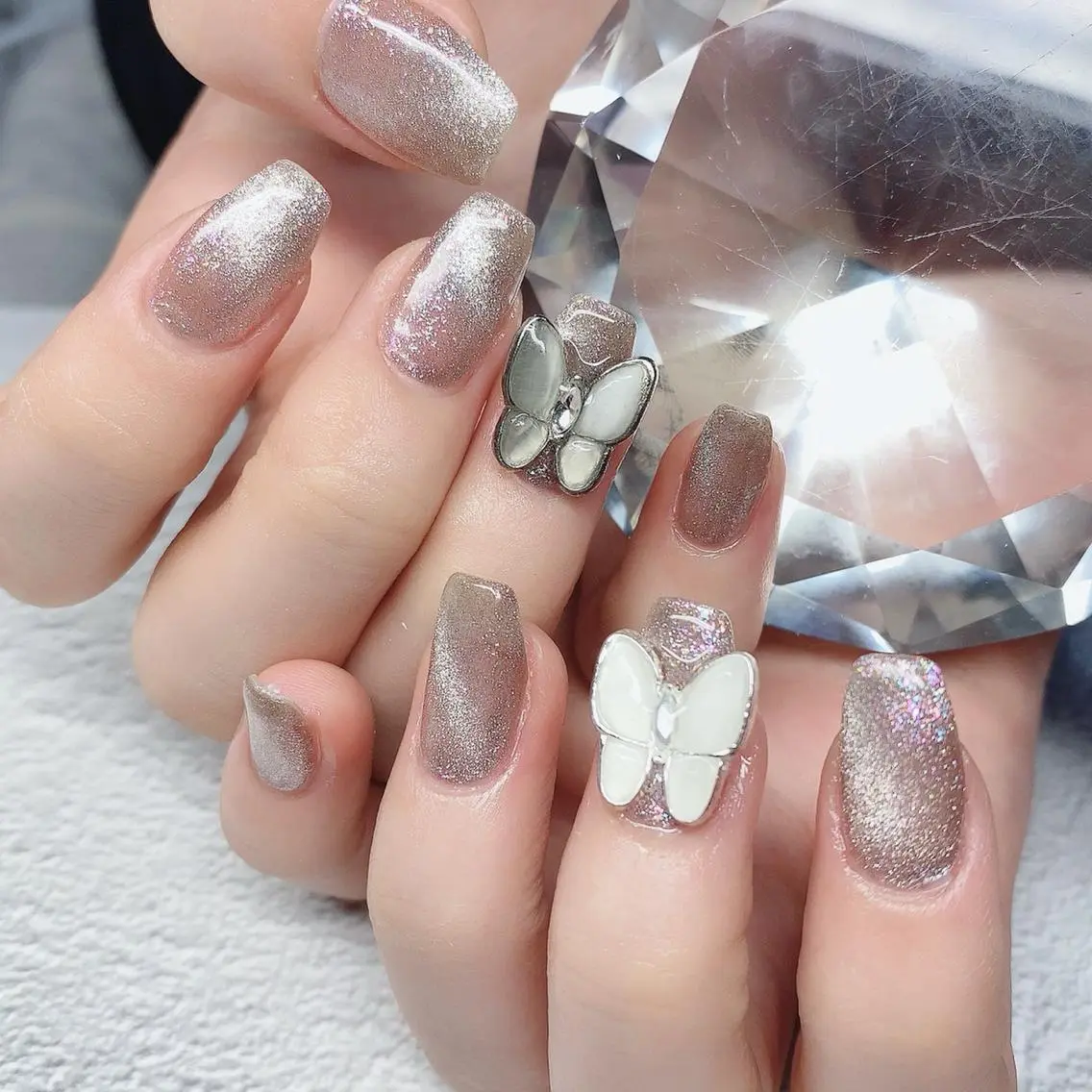 ネイル 渋谷／チップ長さ出し 👑アプレgel-xのネイルデザイン