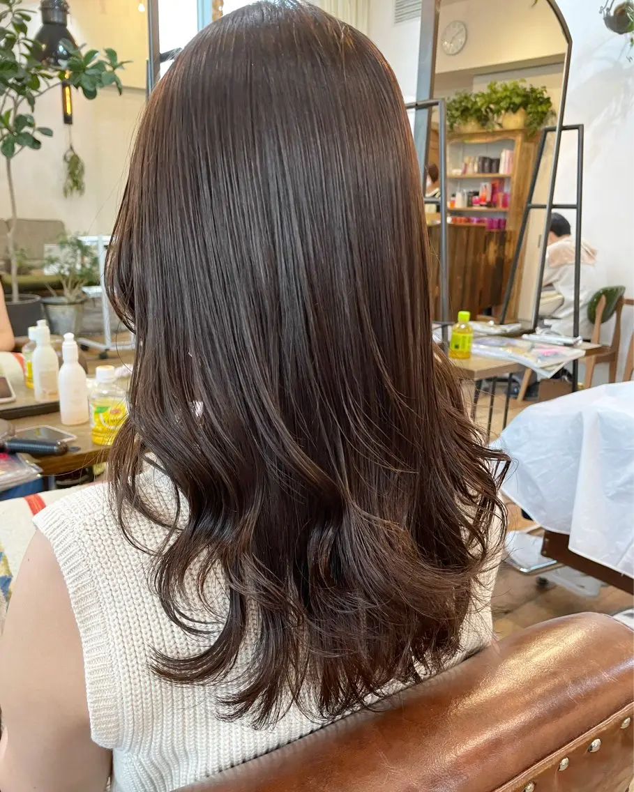 セミロング カラー メンズ／パーマ ／レディース髪質改善のヘアスタイル