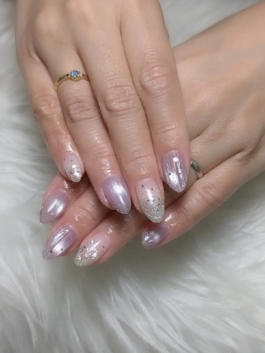 ネイル フットネイル ジェルネイル マグネットネイル 春ネイル ハンドネイル m&pPrivate nailsalonのネイルデザイン