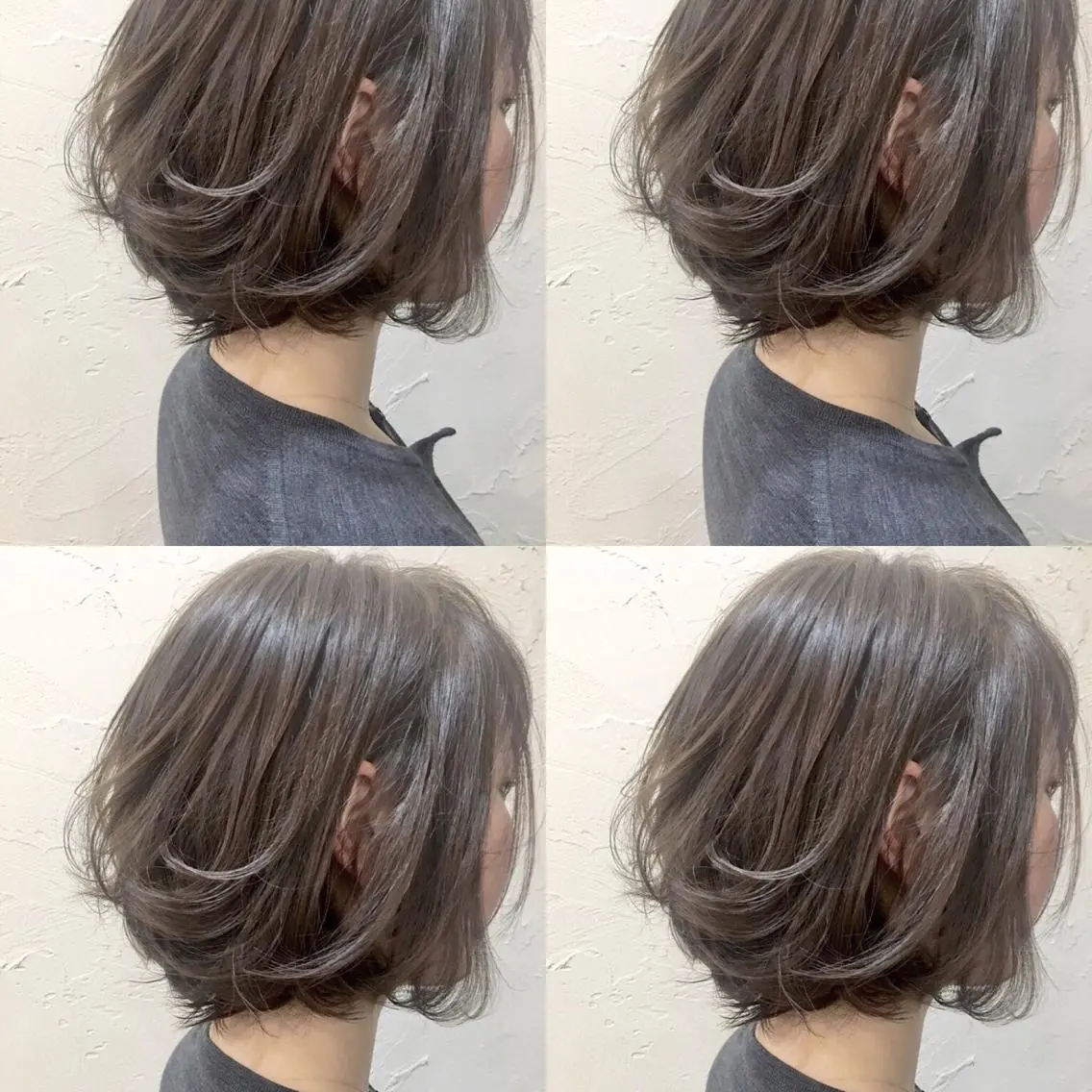ショート カラー ヘアカラー トリートメント F． 梅田/ボブ/パーマのヘアスタイル