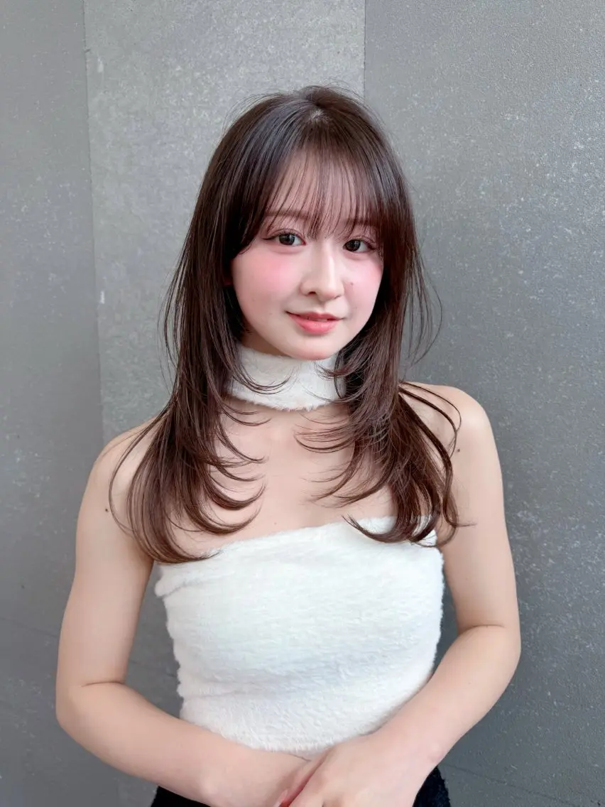 ミディアム カット ヘアカラー トリートメント 久米 春輝のヘアスタイル