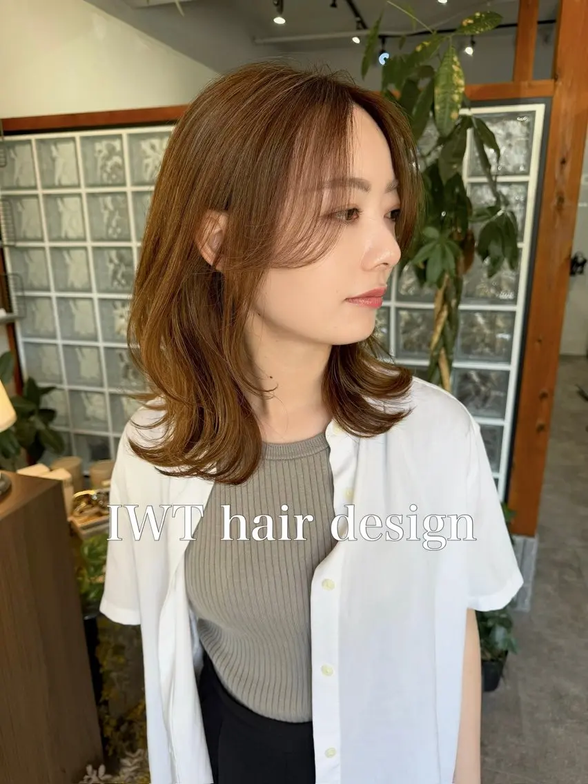 ミディアム カット ヘアカラー トリートメント IWT KEIZOのヘアスタイル