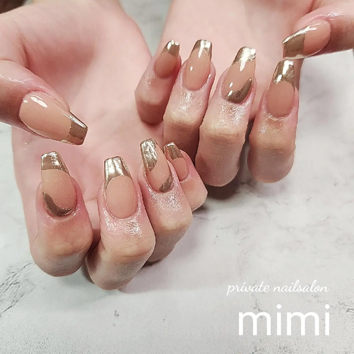 ネイル ミラーネイル ニュアンスネイル ハンドネイル 博多ネイル ｍｉｍｉのネイルデザイン