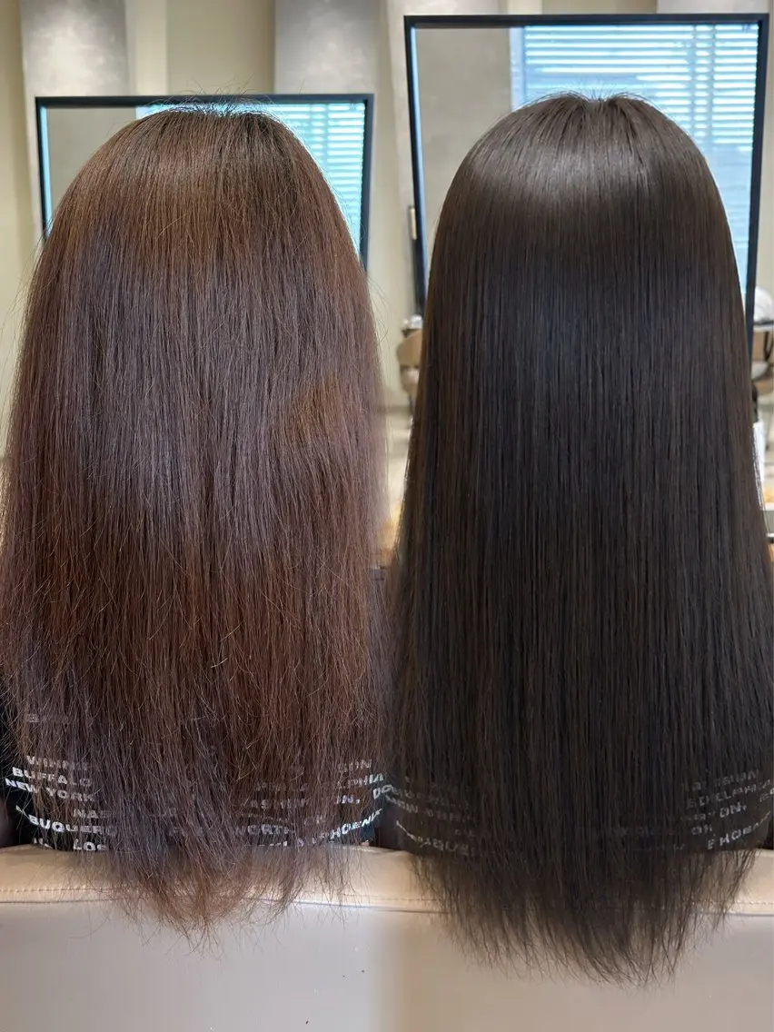 ロング カット 縮毛矯正 朝らくヘア×髪質改善 /ママ美容師 アヤノのヘアスタイル