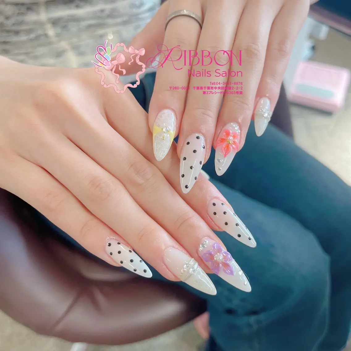 ネイル フットネイル フレンチネイル ジェルネイル マグネットネイル 持ち込み ハンドネイル Ribbonnail salonのネイルデザイン