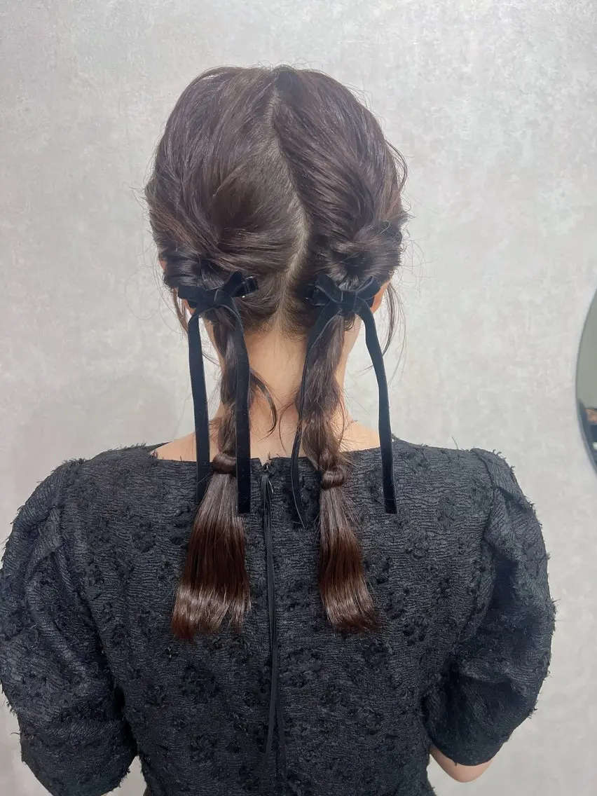 ヘアアレンジ 結婚式・ブライダル ボブ ヘアセット YUI ハイトーンカラーのヘアスタイル