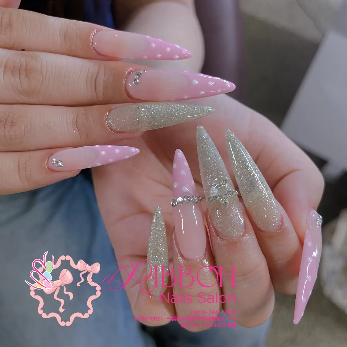 ネイル フットネイル フレンチネイル ジェルネイル マグネットネイル 持ち込み ハンドネイル Ribbonnail salonのネイルデザイン