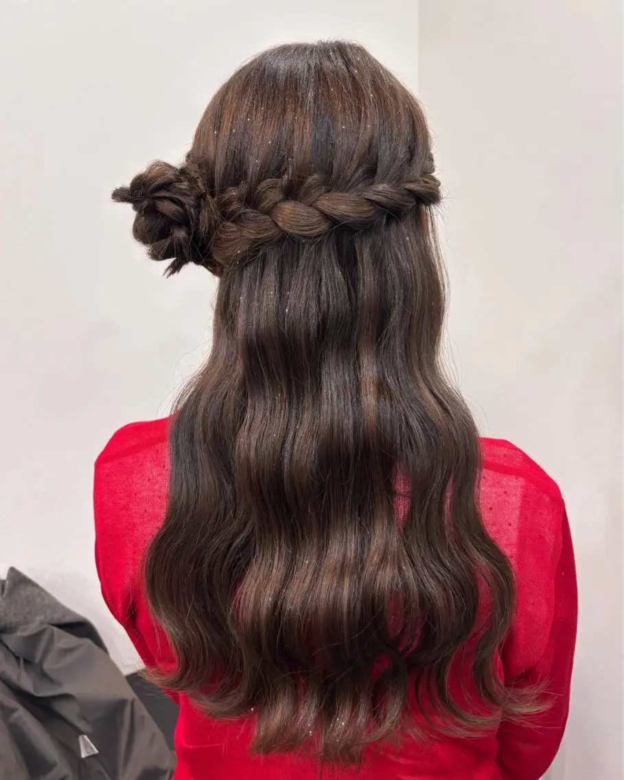 ロング ヘアアレンジ ハーフアップ ヘアセット Trip大名 AZUのヘアスタイル