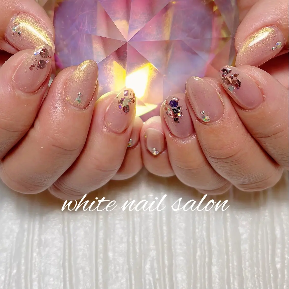 ネイル フットネイル ラメ(グリッター) ハンドネイル white nail salonのネイルデザイン