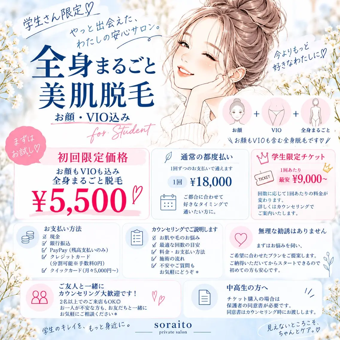 soraito 脱毛のエステ・リラクイメージ