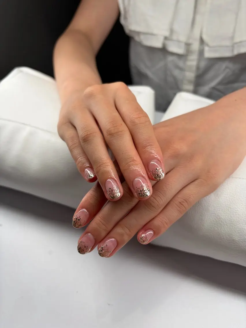 ネイル ゴールド グラデーション ラメ(グリッター) ラメグラデーション シルバー ハンドネイル eyelash& nailsalonMのネイルデザイン
