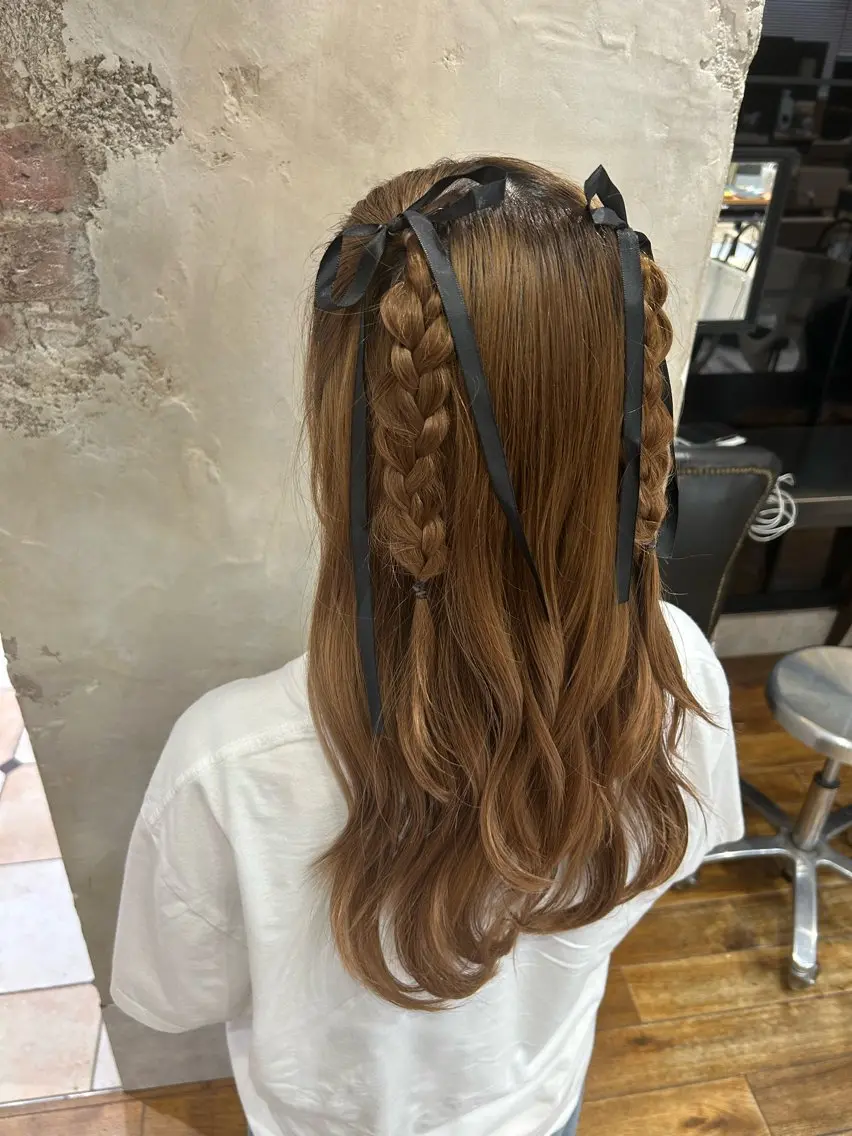 ヘアアレンジ 三つ編み ヘアアレンジ /カラー和田茉日琉のヘアスタイル
