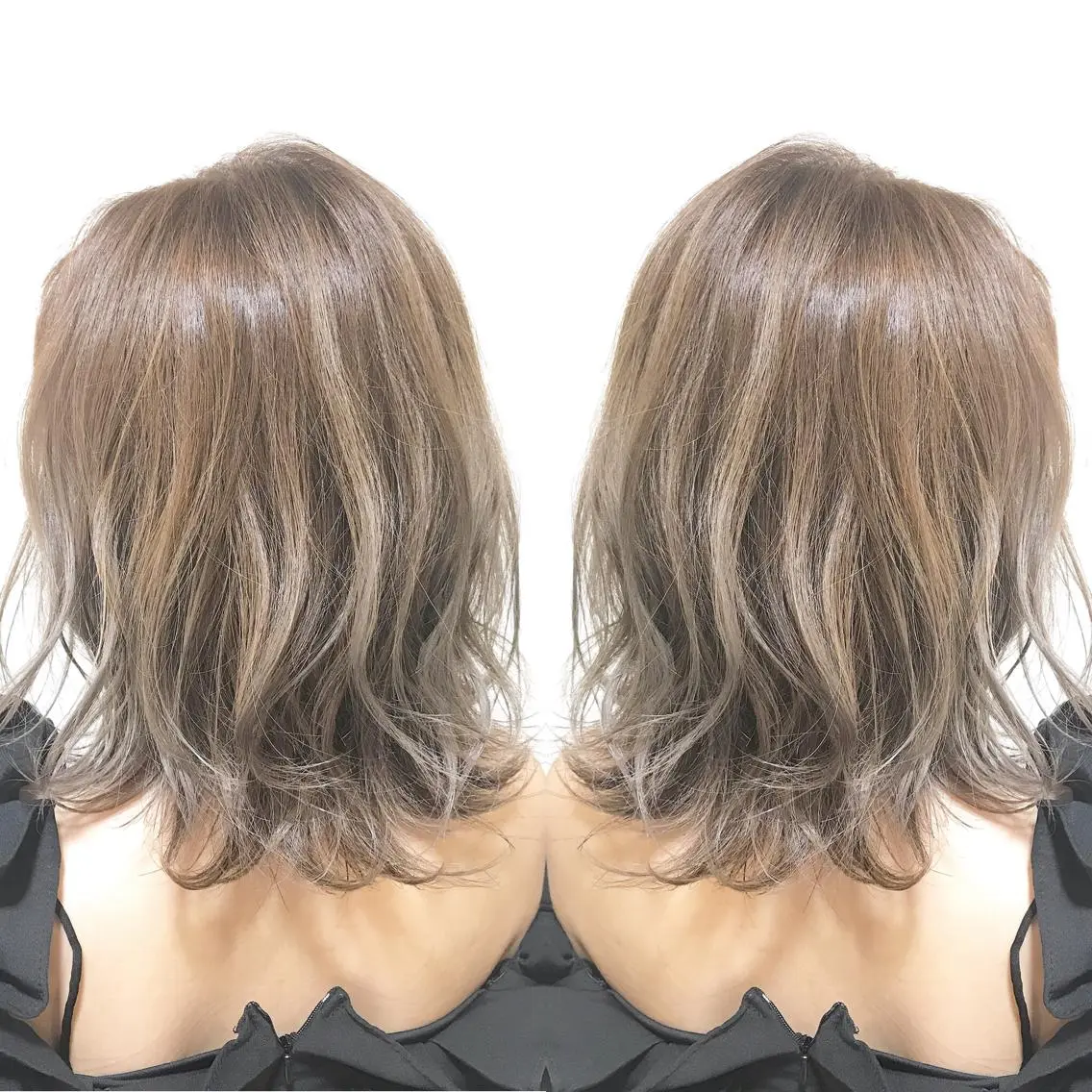 ミディアム カラー ベージュカラー ハイライトカラー イルミナカラー 外国人風カラー ハイライト ヘアカラー トリートメント Miru by INCE HAIRのヘアスタイル