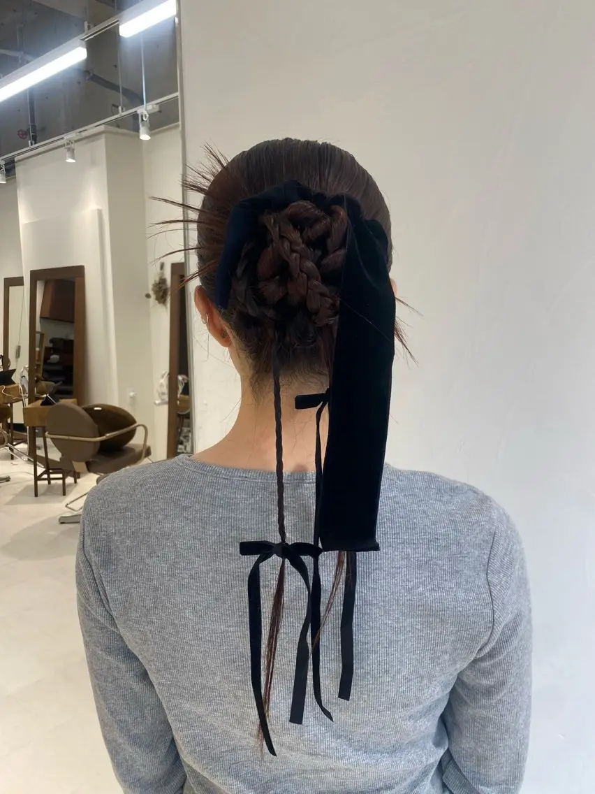 ロング ヘアアレンジ 暖色カラー /ヘアアレンジ/花鈴のヘアスタイル