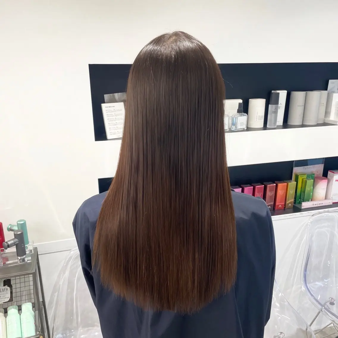 ミディアム カラー パーマ ヘアアレンジ メンズ ブラウンカラー ダークブラウン 髪質改善 トリートメント mona/ ストレートスタイル✨のヘアスタイル
