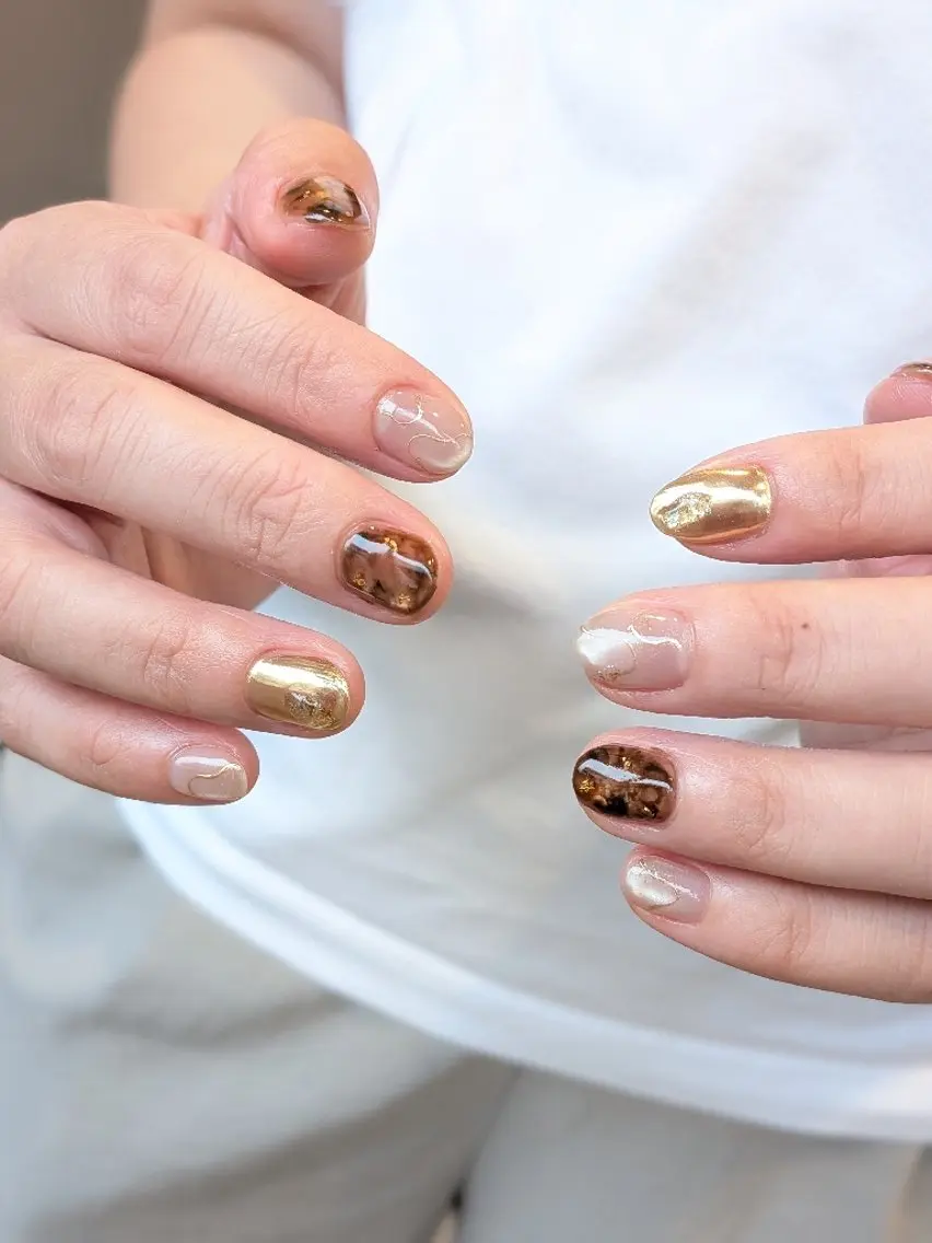 ネイル べっ甲ネイル miel nail mayaのネイルデザイン