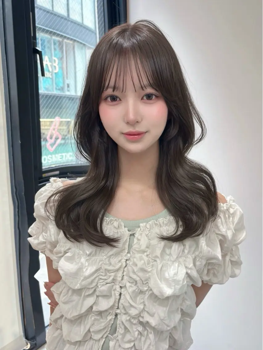 セミロング カラー くびれヘア 顔周りカット 韓国風ヘア レイヤーカット 似合わせカット カット ヘアカラー トリートメント うるツヤ♡顔周り Satsuki୨୧のヘアスタイル