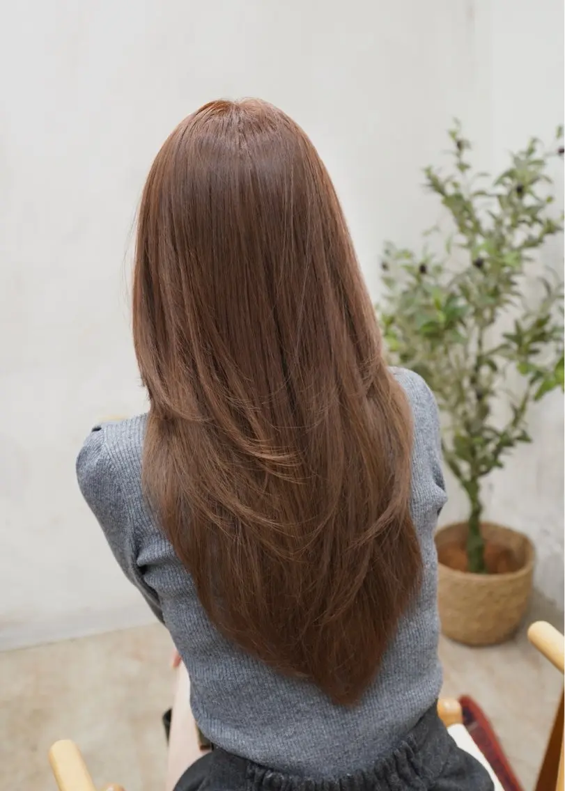 ロング カラー ベージュカラー ミルクティーベージュ 髪質改善 トリートメント ヘアカラー トリートメント 透けヘア/艶ベージュ ヘアセット/nagiのヘアスタイル