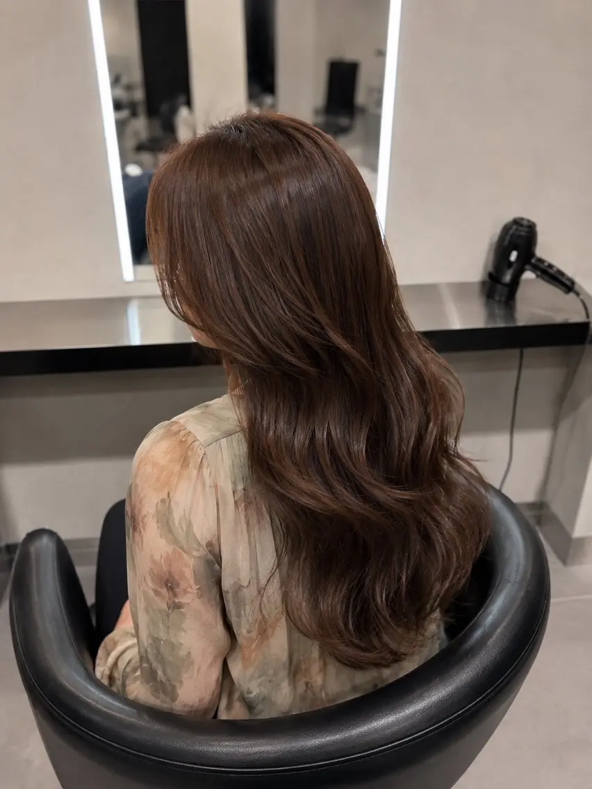 ミディアム カラー ブラウンカラー トリートメント 🌈ウルトワ水素 髪質改善naru🌈のヘアスタイル