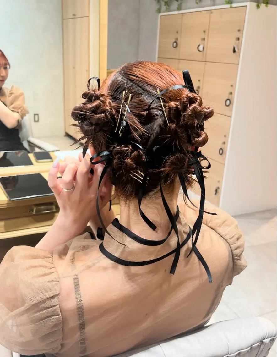 ヘアアレンジ ヘアセット 寒河江 舞奈のマツエク・マツパデザイン