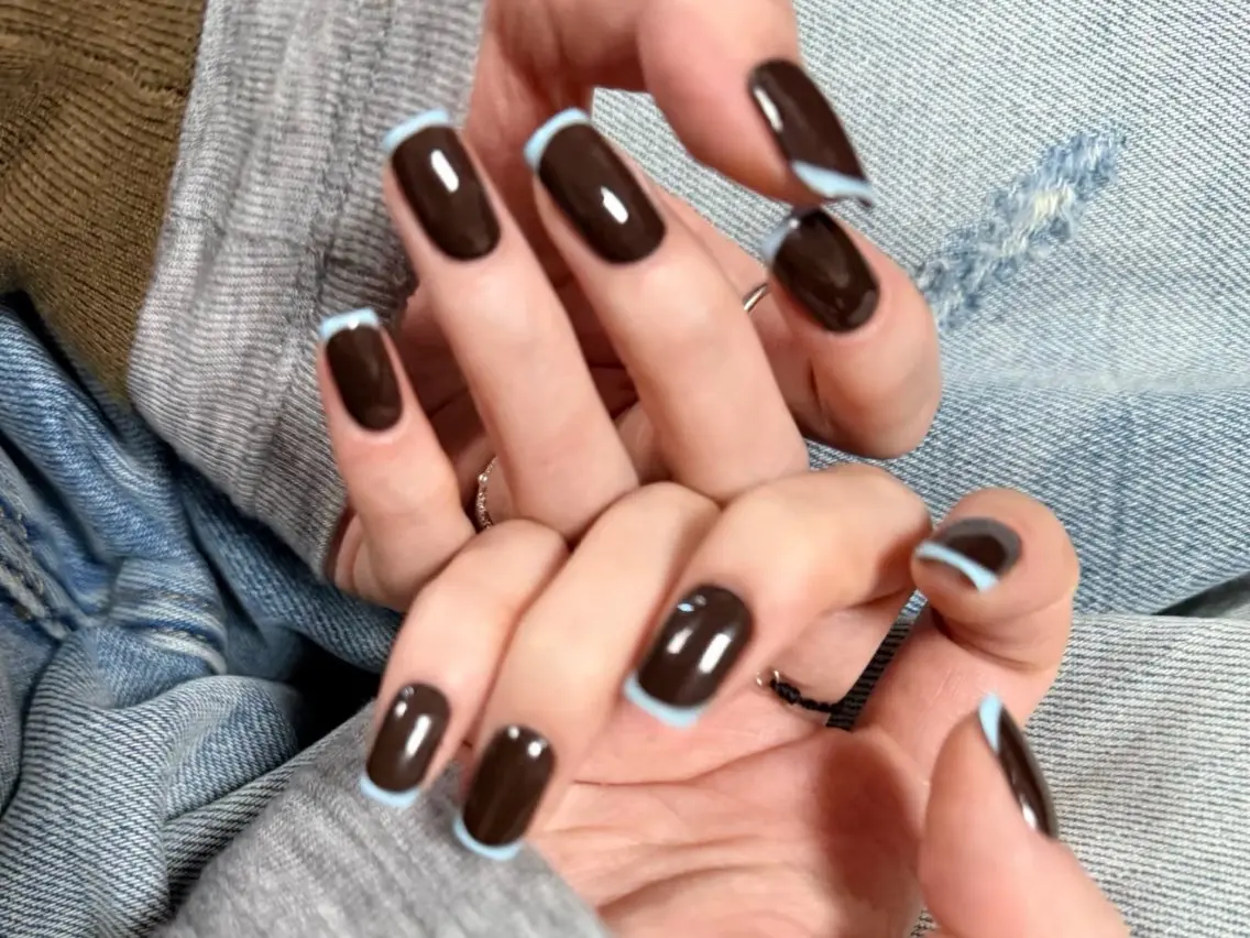 ネイル ブラウン フットネイル フレンチネイル グラデーション 氷ネイル・うるうるネイル ハンドネイル Mixx Nail_ Studioのネイルデザイン