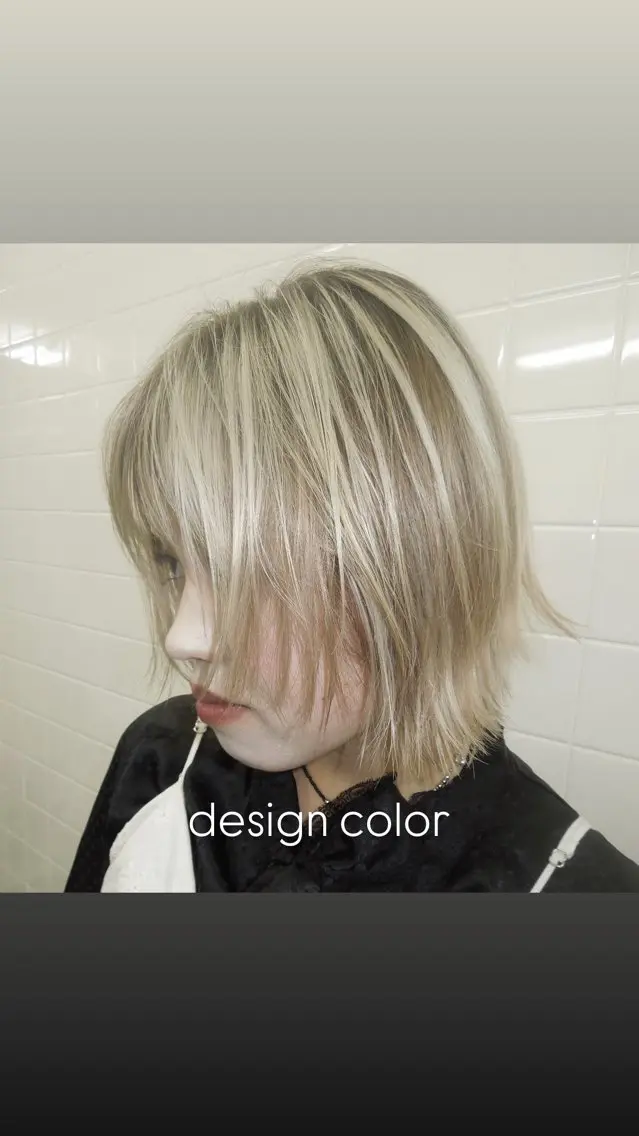 ミディアム カラー ブロンド ブラウンカラー カット ヘアカラー トリートメント タマキ/ パーマ/Wカラーのヘアスタイル