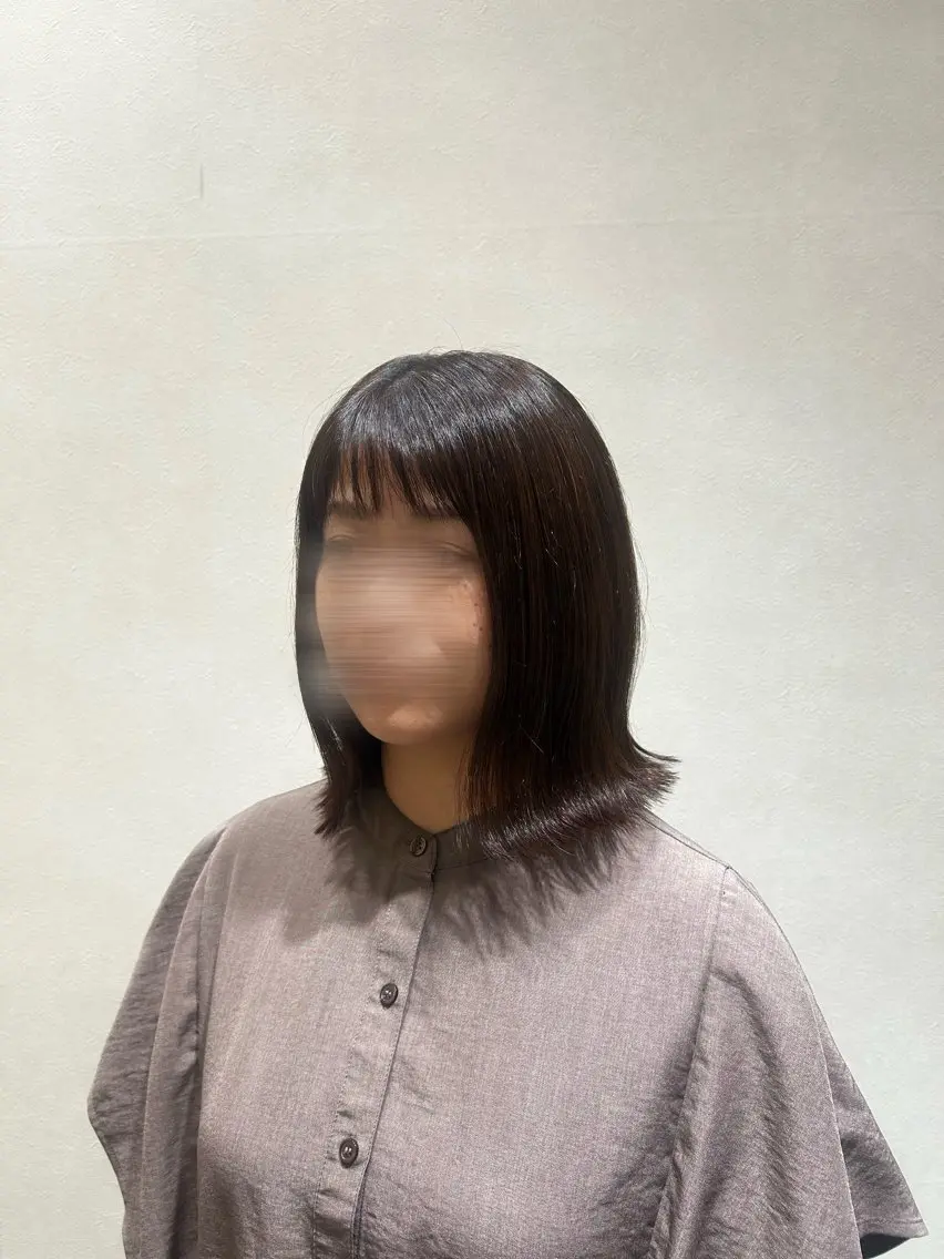 ミディアム ボブ 外ハネヘア 森川 颯香のヘアスタイル