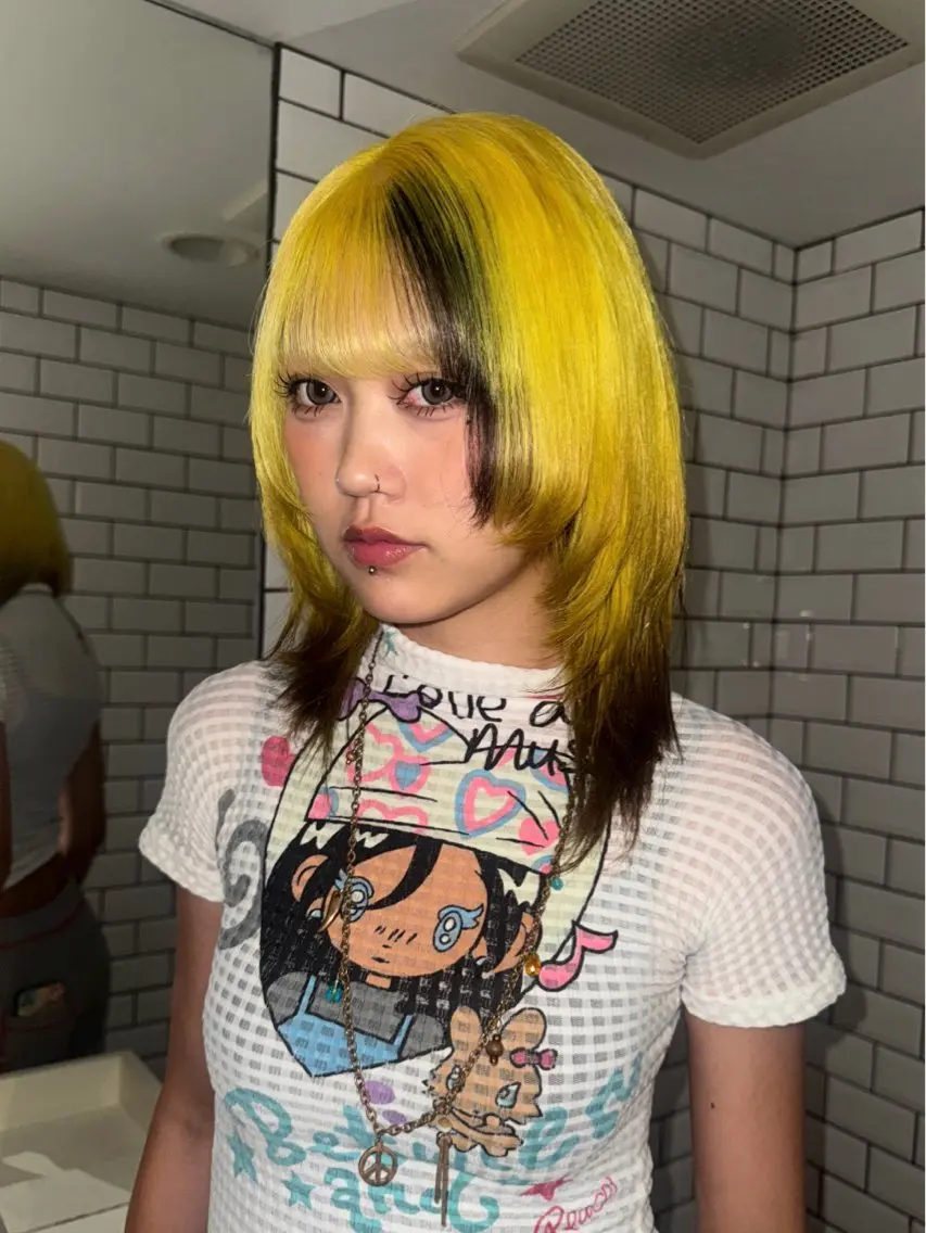ミディアム カラー ヘアアレンジ ヘアカラー トリートメント minto/ 似合わせ/ハイトーンのヘアスタイル