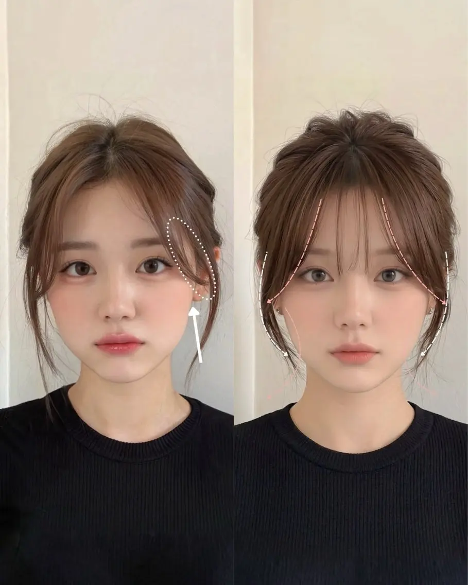 【海外風2way前髪・韓国前髪・束感前髪】顔バランスに合わせて似合わせます🧚‍♀️少しのカットでも雰囲気変わります✨の写真