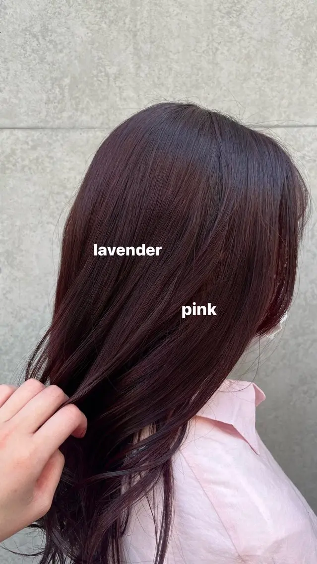 ロング カラー ラベンダーカラー ラベンダーピンク ピンクカラー 菅野 紗弥のヘアスタイル