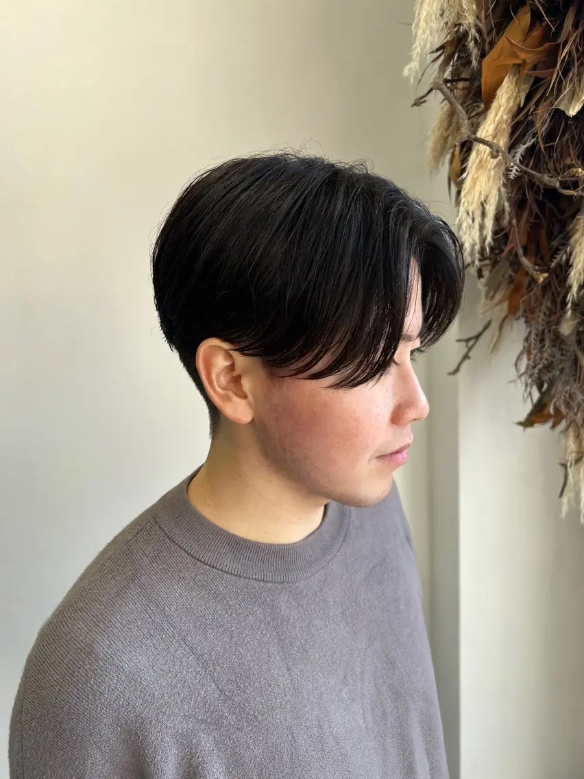 ショート メンズ センターパート 川原 元気のヘアスタイル