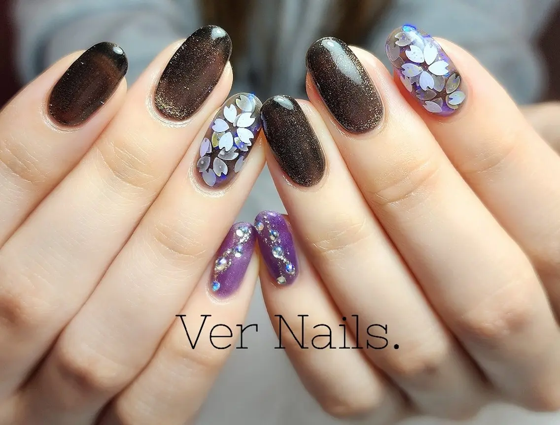ネイル 桜ネイル ストーンネイル ハンドネイル Ver  Nails.のその他イメージ