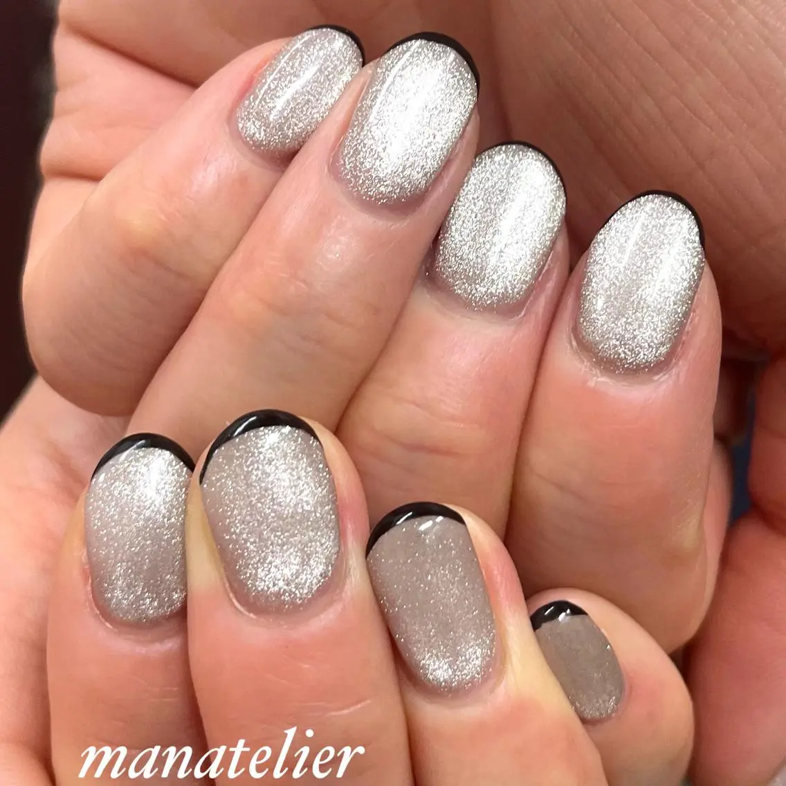 ネイル フレンチネイル マグネットネイル ハンドネイル manatelier マナトリエのネイルデザイン