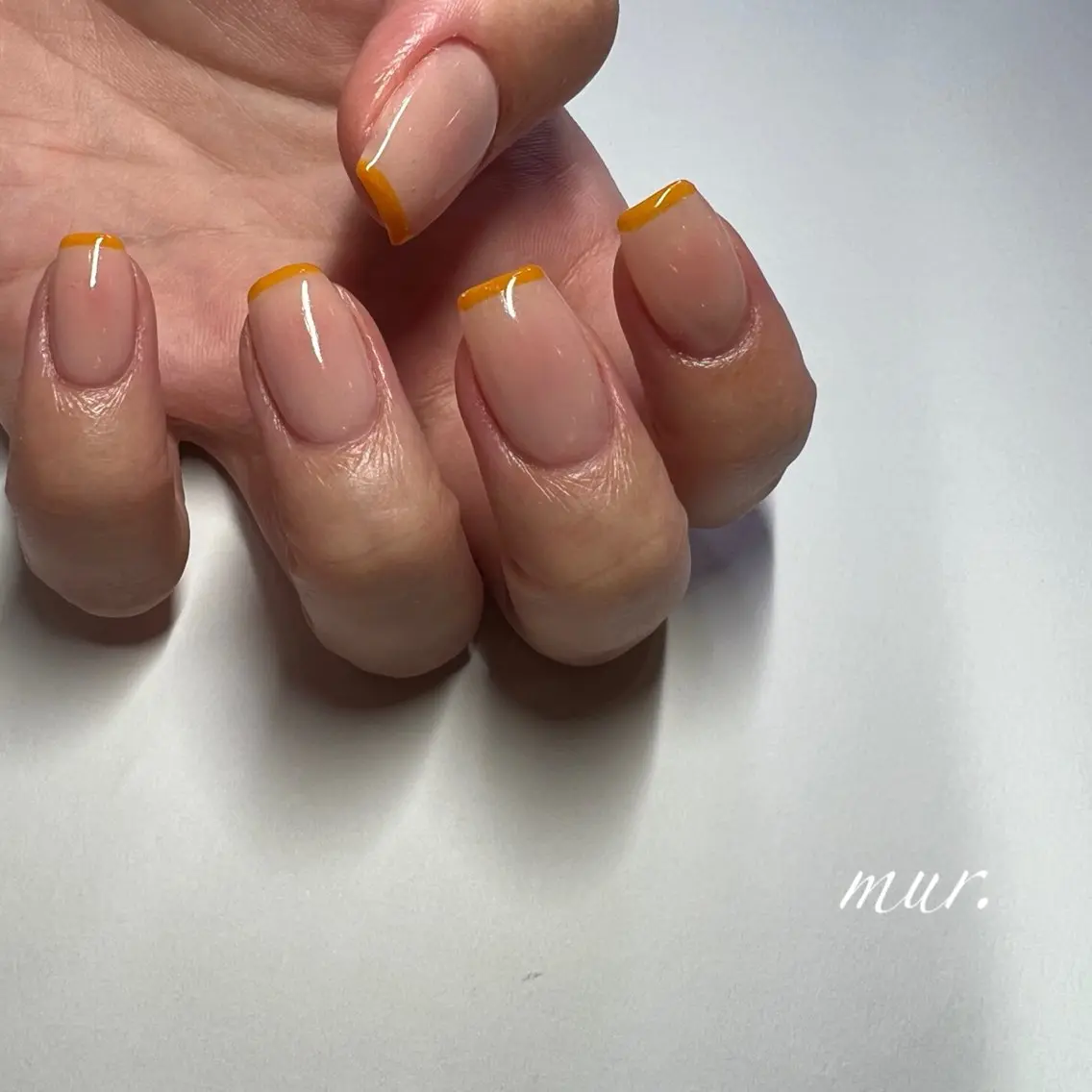 ネイル チークネイル フレンチネイル ジェルネイル 韓国ネイル ワンカラーネイル nailsalon mur.のネイルデザイン