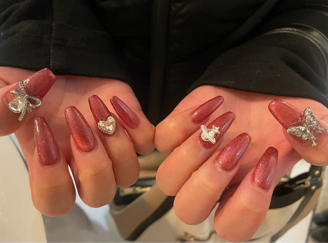 ネイル オーロラネイル 長さ出し フレンチネイル ジェルネイル ガラスフレンチ ハンドネイル Rela・S NAILのネイルデザイン