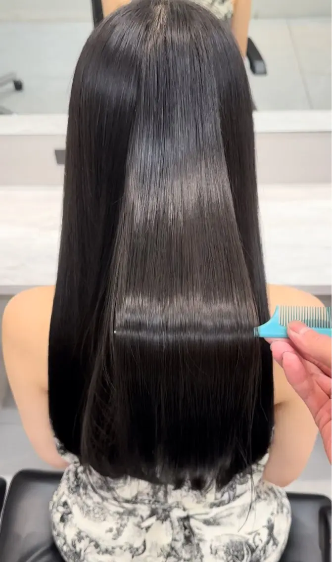ロング カラー 髪質改善 トリートメント ヘアカラー トリートメント 🦋レイヤーカット ミドリカワ🦋のヘアスタイル