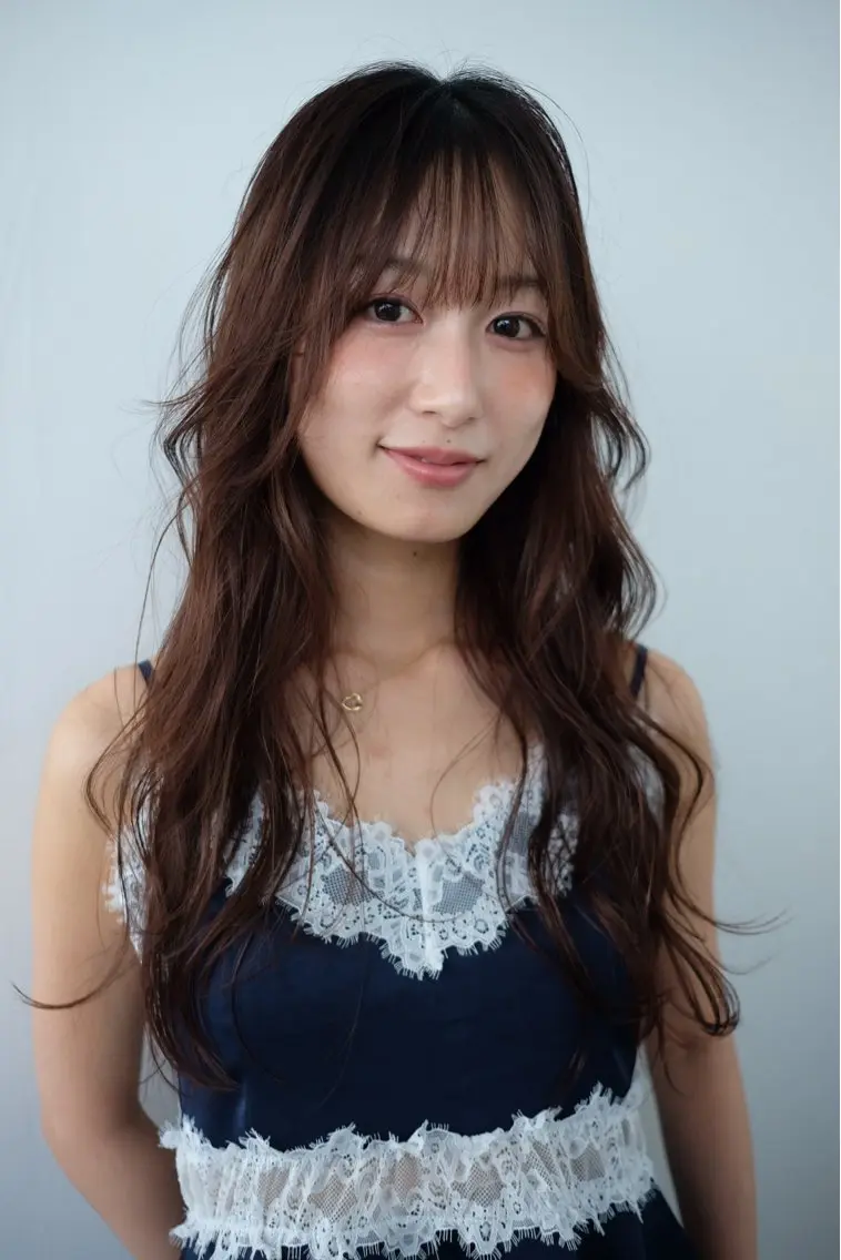 ロング カラー ブラウンカラー 大川 七夏のヘアスタイル