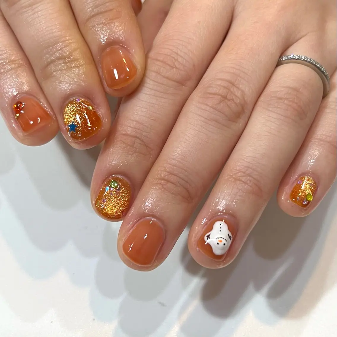 ネイル マグネットネイル 冬ネイル ハンドネイル SecondMW _nail 　川連のネイルデザイン