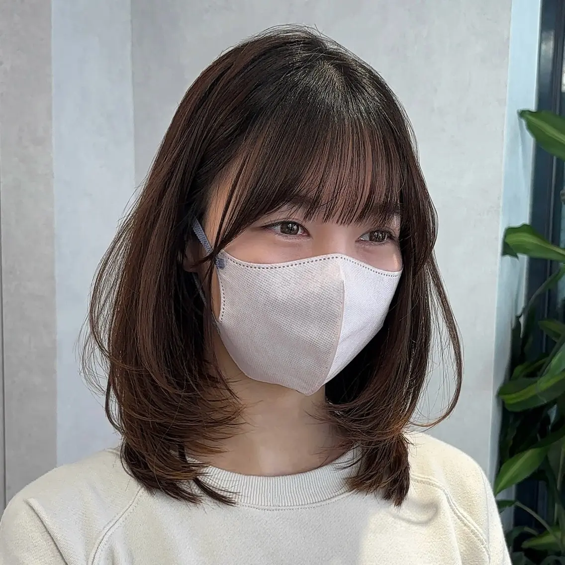 セミロング カラー 結べるレイヤーカット /カラー/あさかのヘアスタイル
