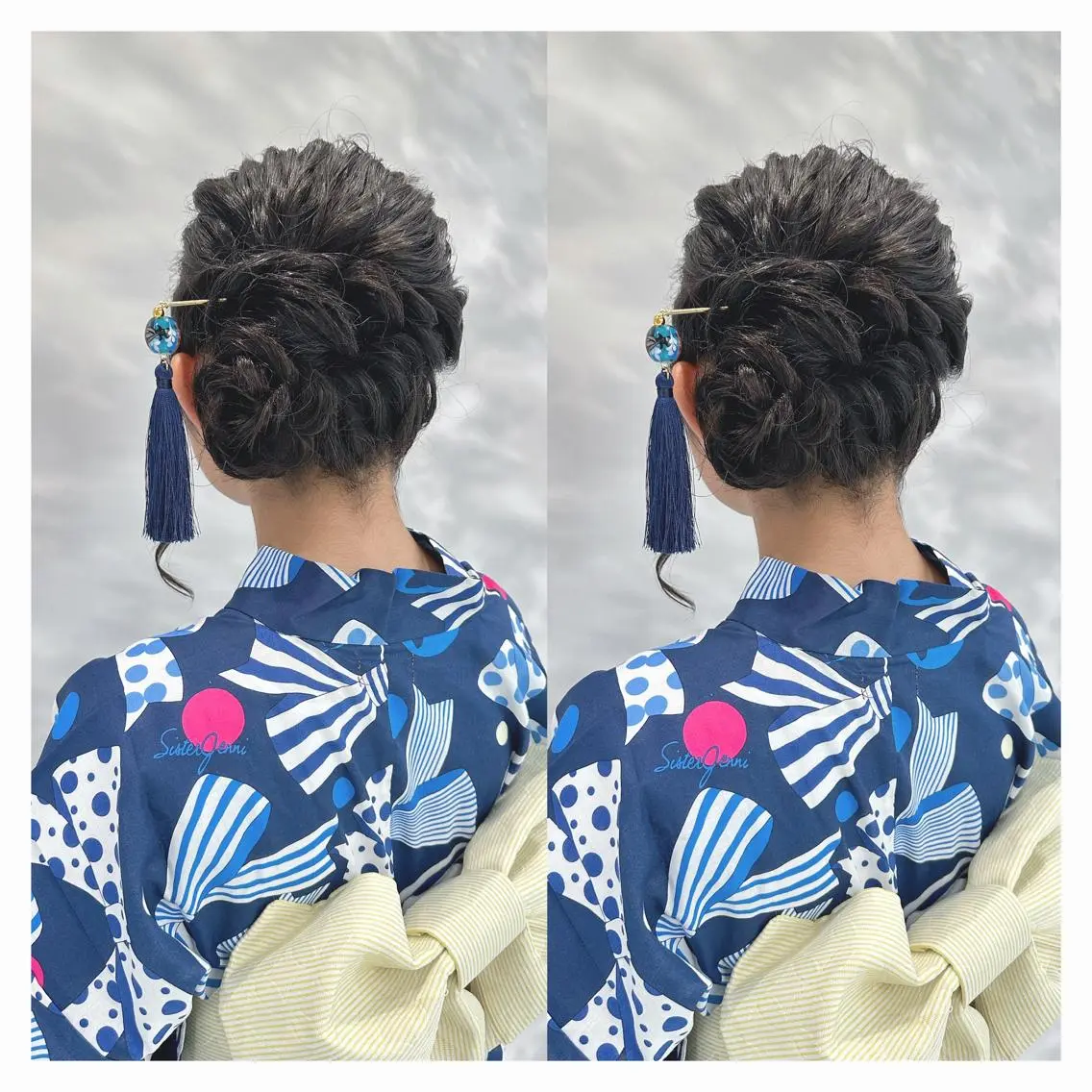 セミロング ヘアアレンジ 浴衣 着付け 🖤kana韓国ヘア 艶髪カラー特化🖤のヘアスタイル